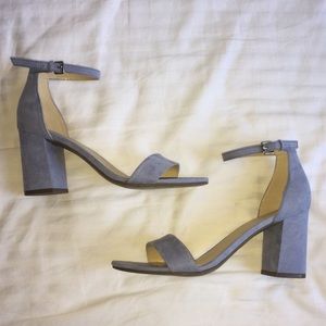 Baby blue suede heels